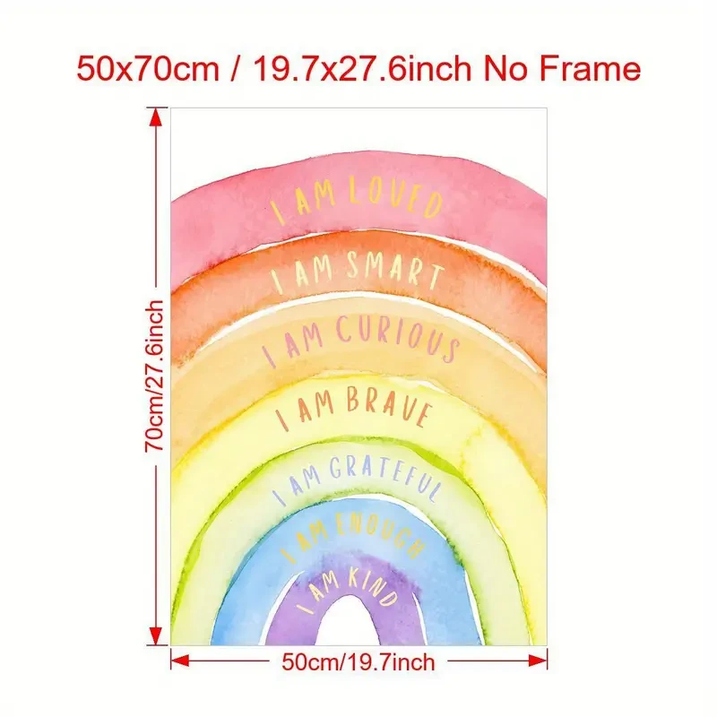 Inspirational Watercolor Rainbow Wall Art Print  A Splash of Positivity for Your Space