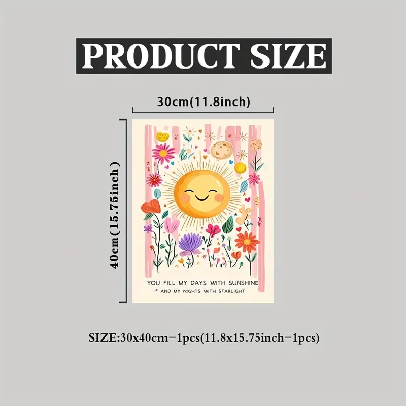 "You Are My Sunshine" Sunflower Wall Art Vibrant Canvas Print for Kids Room Decor