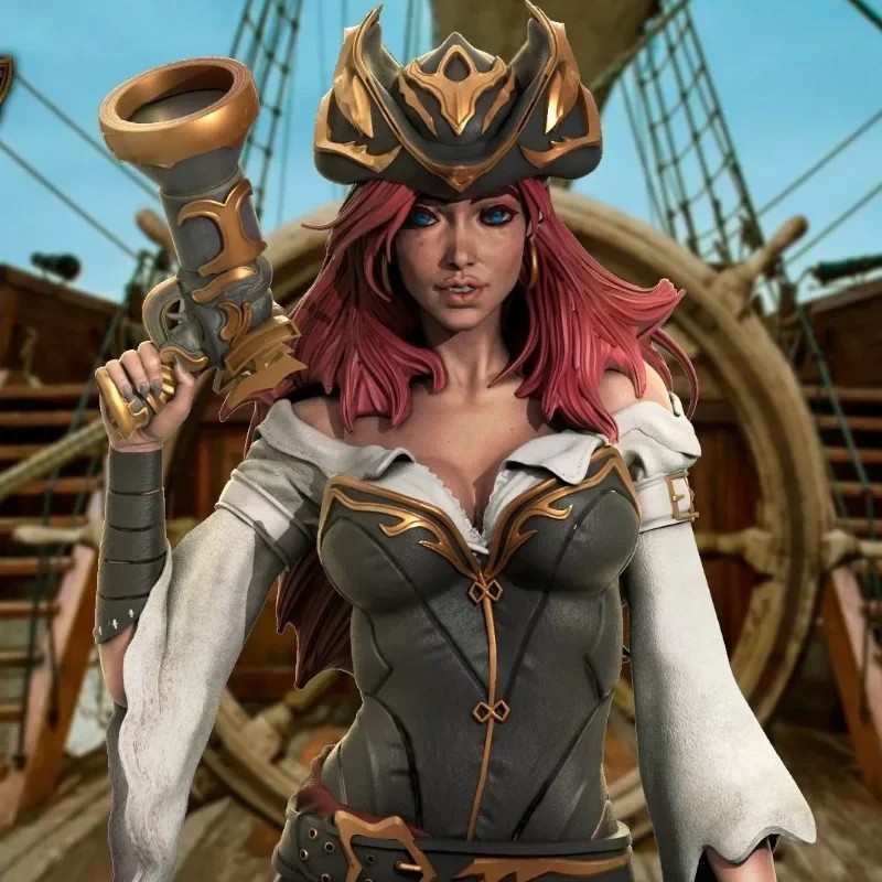 1/24 Hobby Miniature Resin Figure Model Kit - Female Pirate Captain Miss Fortune