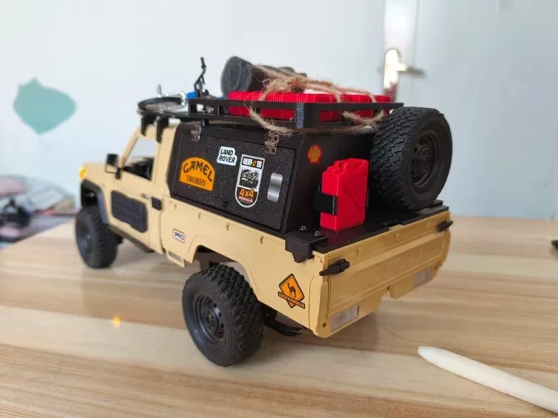 Semi-Trailer Short Trailer Buggy Conversion Hopper Trunk with Tires and Fender for RC Cars MN-82