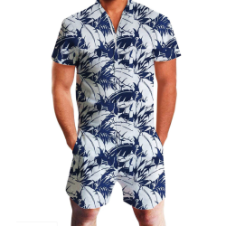 Summer short-sleeve jumpsuit Hawaiian Feather