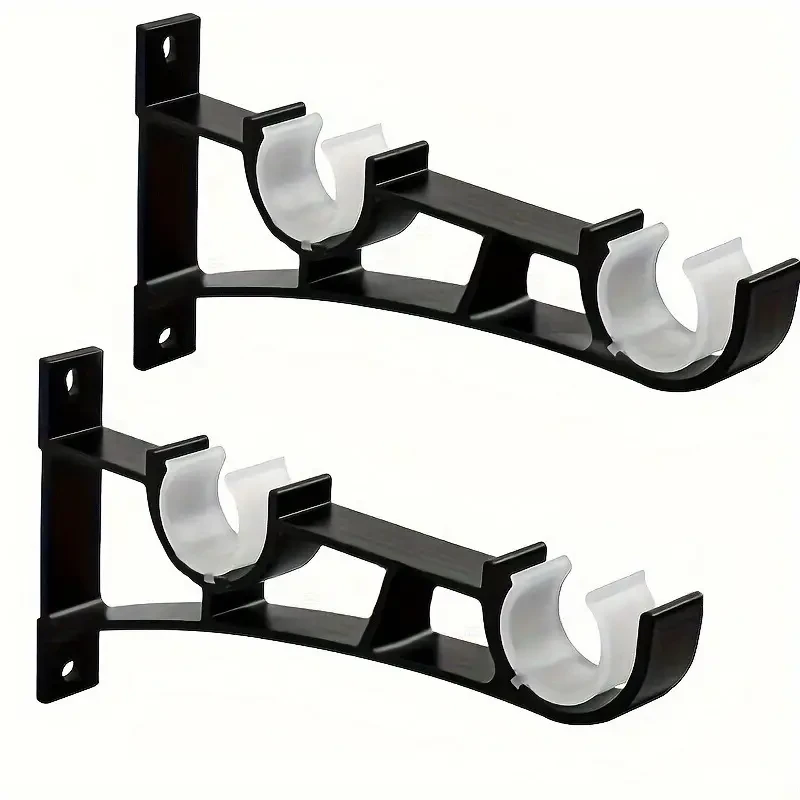 2pcs Aluminum Alloy Pole Brackets with Hooks
