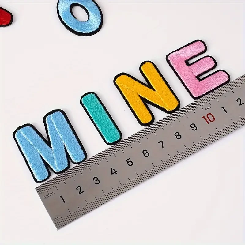 26-Alphabet Embroidered Patches Set Cartoon Letter A-Z Iron-On Appliqus for DIY Crafts