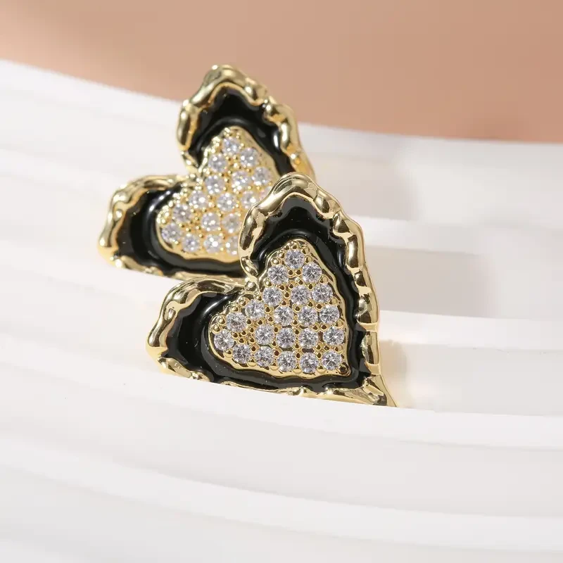 1 Pair of Womens Fashion Earrings Heart-Shaped, Stainless Steel, Hypoallergenic Perfect for the Beach, Party, and Vacation