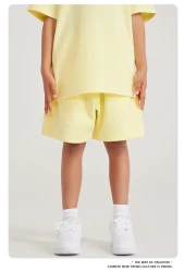 Earth Color Basic Style Medium And Large Children's Cotton Shorts