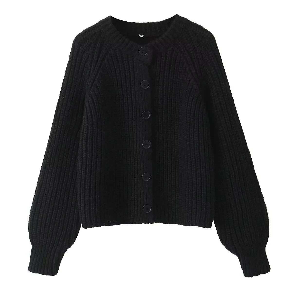 Women's Puff Sleeve Knitted Cardigan Sweater