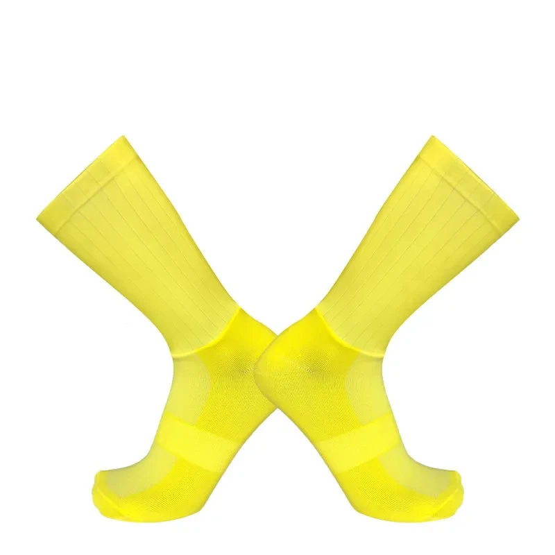 Men's And Women's Non-slip Silicone Cycling Socks Yellow