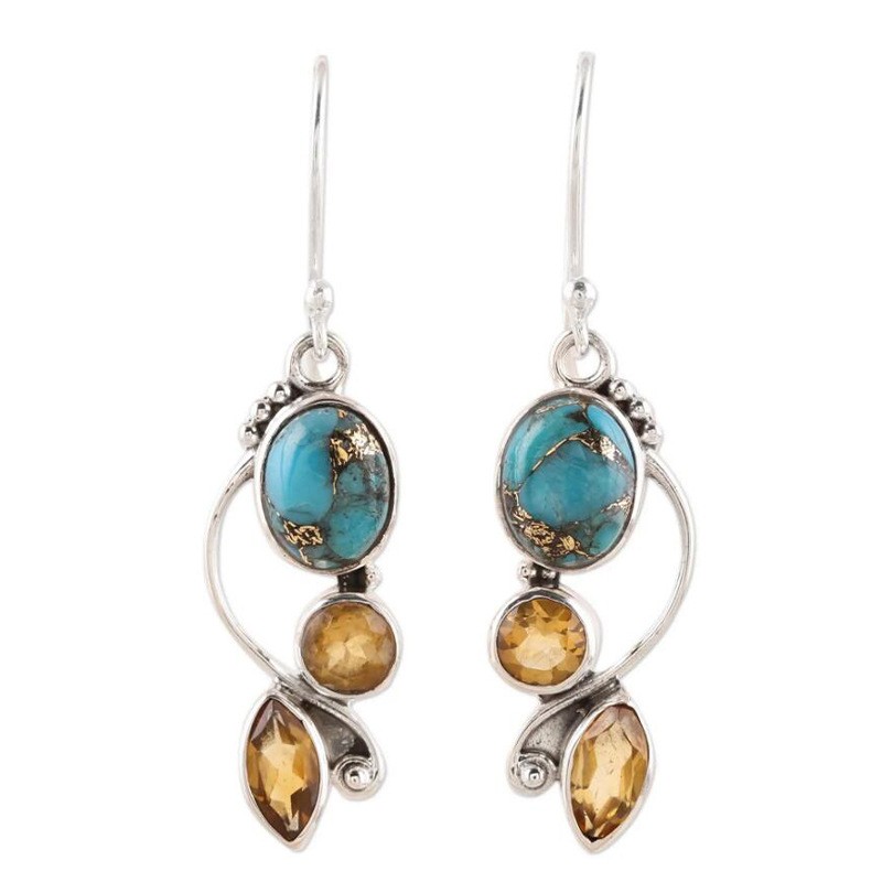 Multi-Color Zircon Earrings European And American