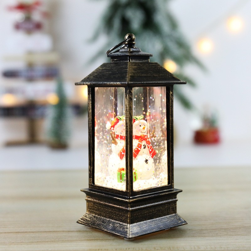 Christmas Storm Lantern Crystal Lamp Santa Claus Lights Christmas
