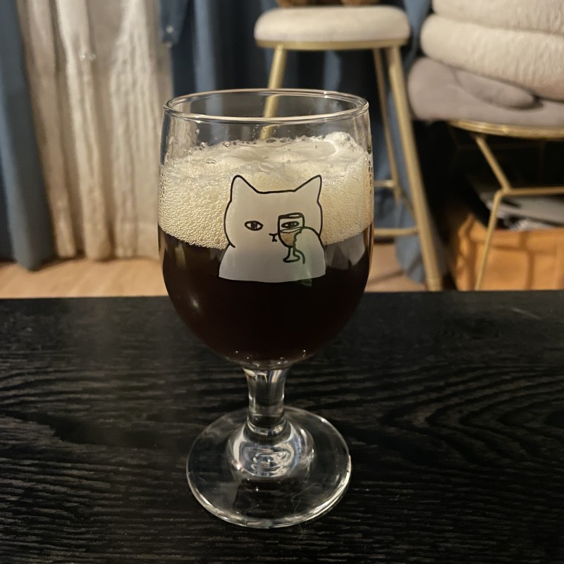 Kitten Cheers Four Sided Beer Glass