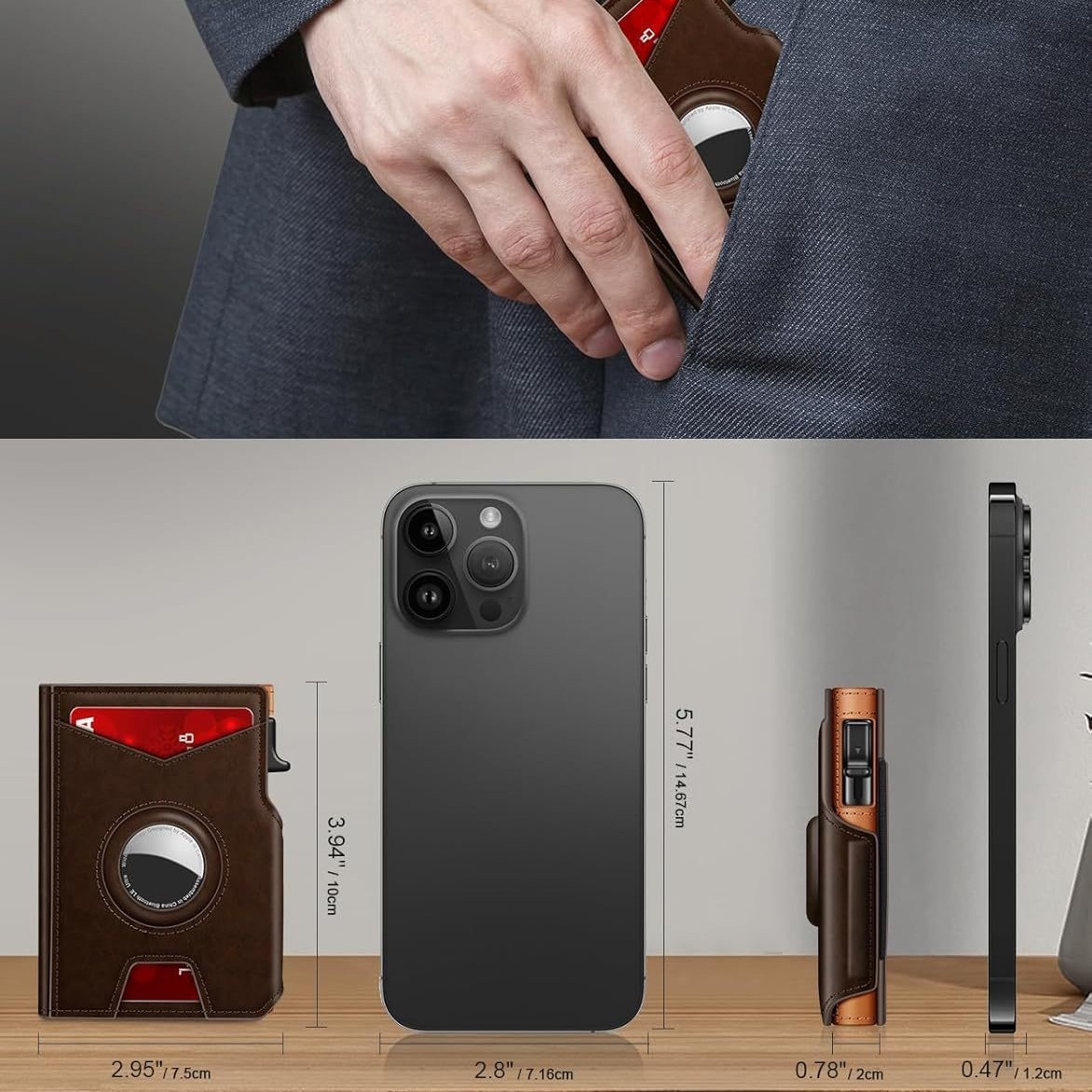 Men's RFID Anti-theft Brush Aluminum Alloy Card Bag