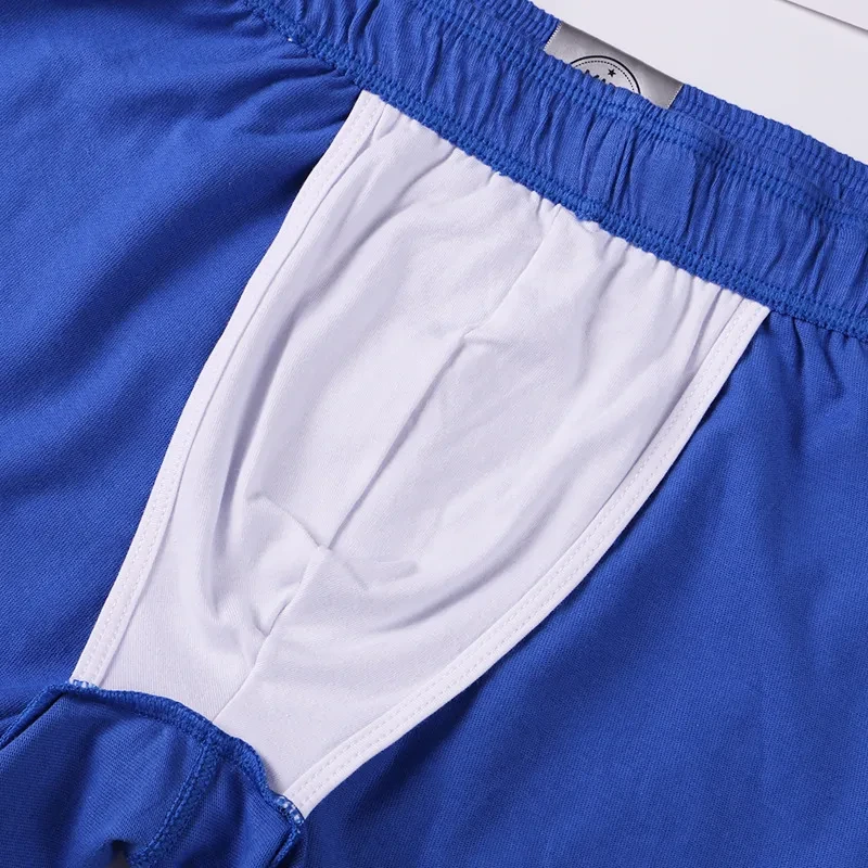 Men's Underwear Loose Boxer Plus Size Cotton Pajama Pants Blue
