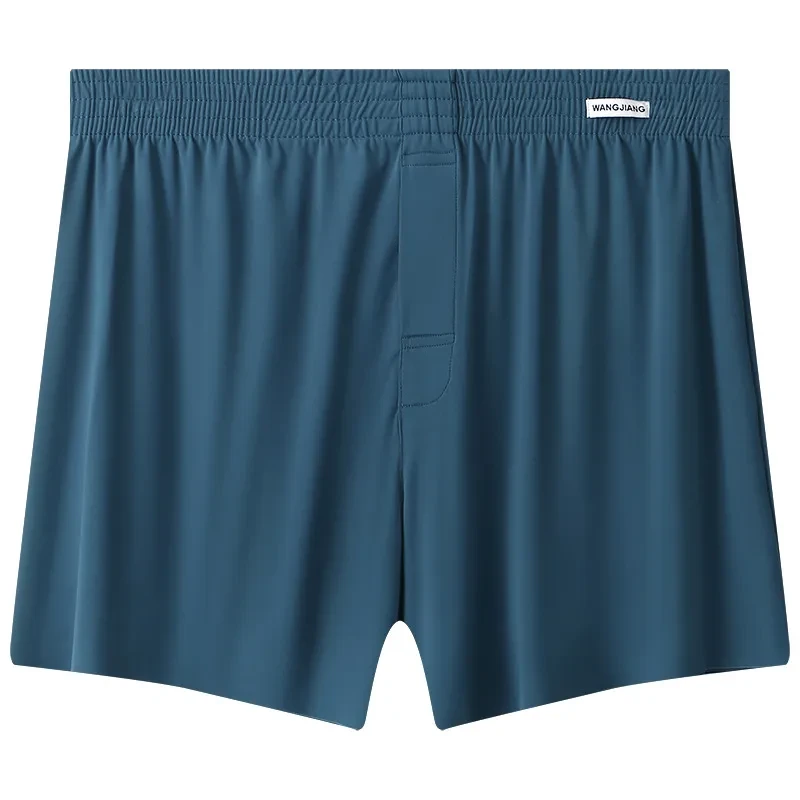 Men's Ice Silk Underwear Plus Size Loose Boxer Lake Blue