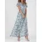 Flowers Print Short Sleeve Dress Summer Fashion Ruffle Beach Dresses Women's Clothing