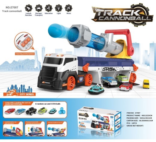 Children's Launch Missile Truck Deformation Track Car Transport Catapult Shell Car