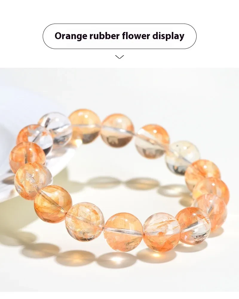 Natural 7A Grade Citrofortunella Microcarpa Red Sealant Flower Ball Bracelet
