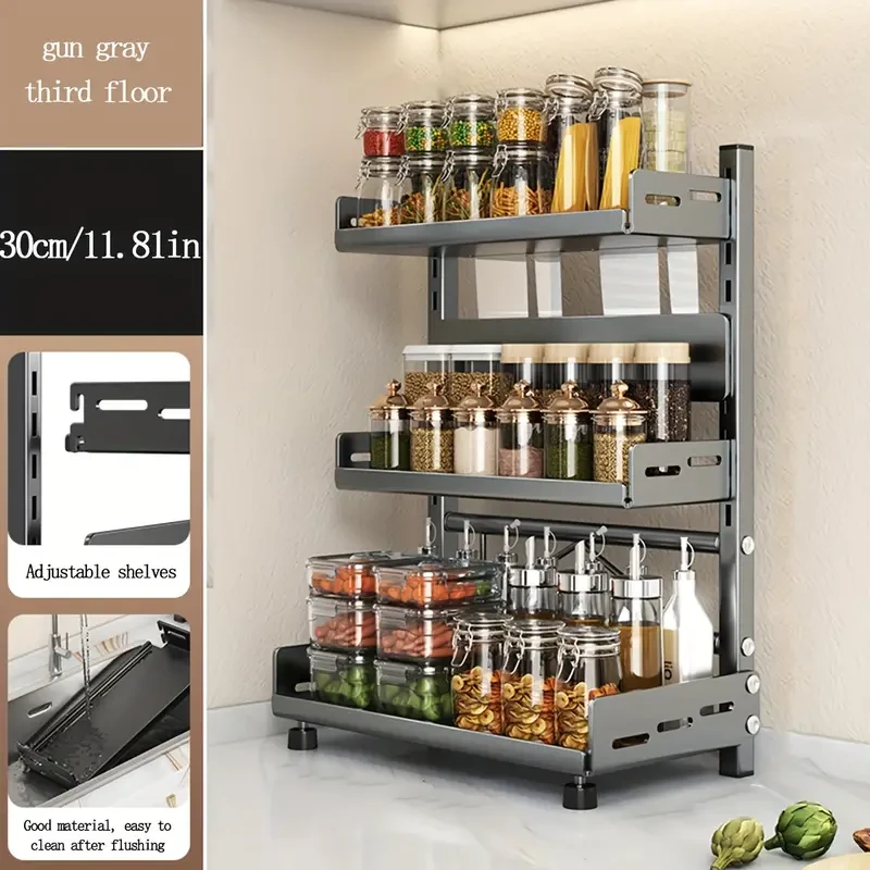 Steel Multi-Tier Spice Rack for Kitchen Countertop