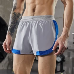 Summer Marathon Running Double-layer Breathable Quick-drying Wicking Fitness Shorts Gray