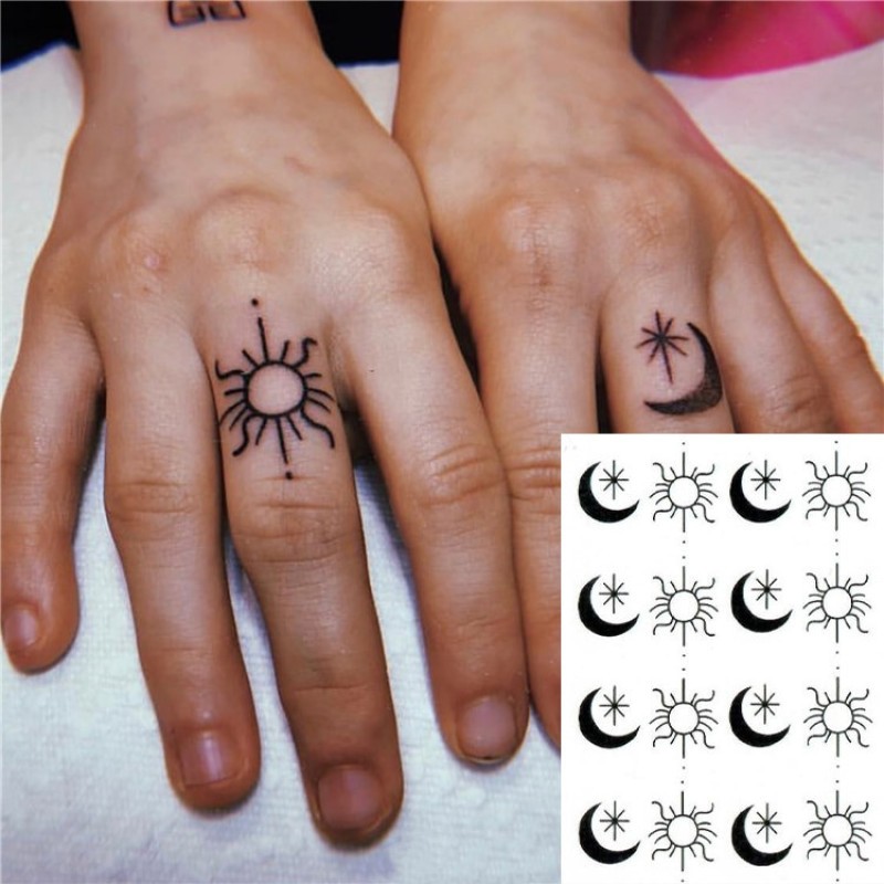 Realistic Sun And Moon Tattoo
