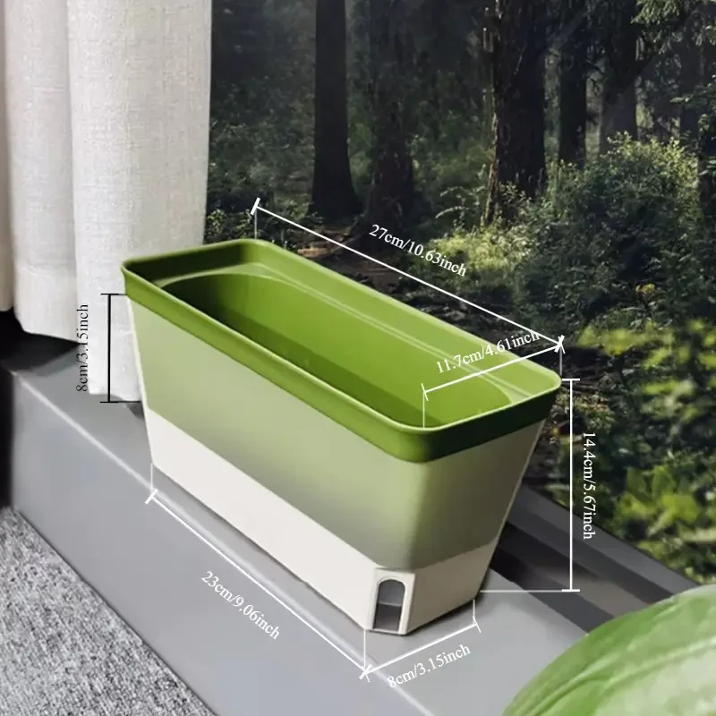 10.5 Modern Self-Watering Windowsill Planter Kit