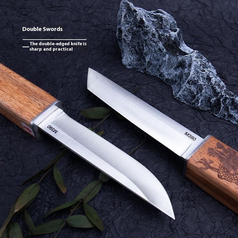 Handmade Portable 2 In 1 Dragon and Phoenix Double Blades