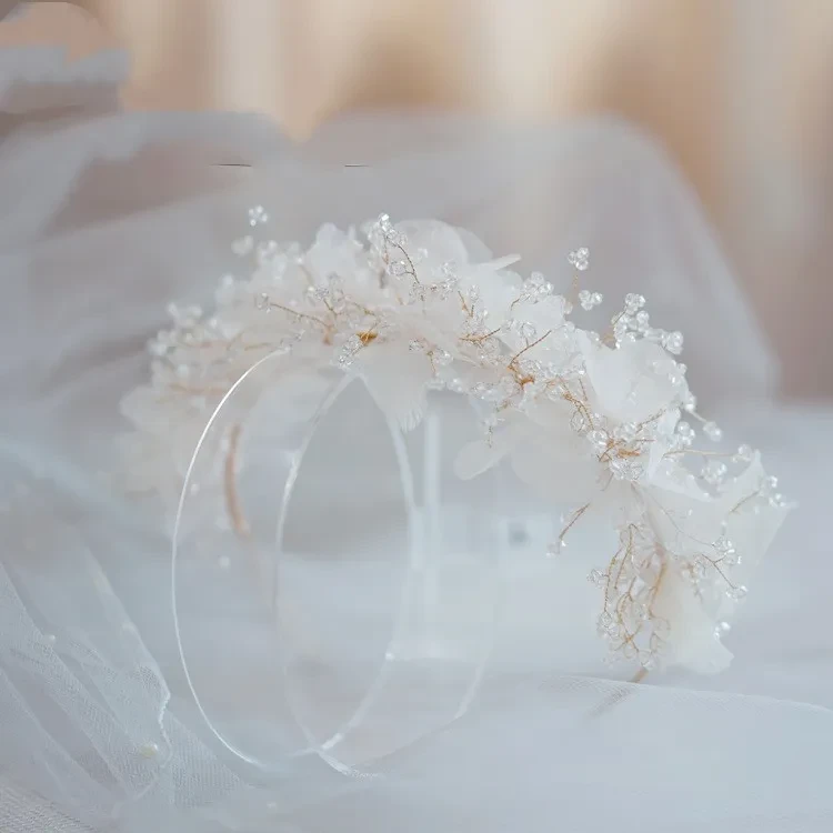 Vintage Beaded Hair Band Forest Flower