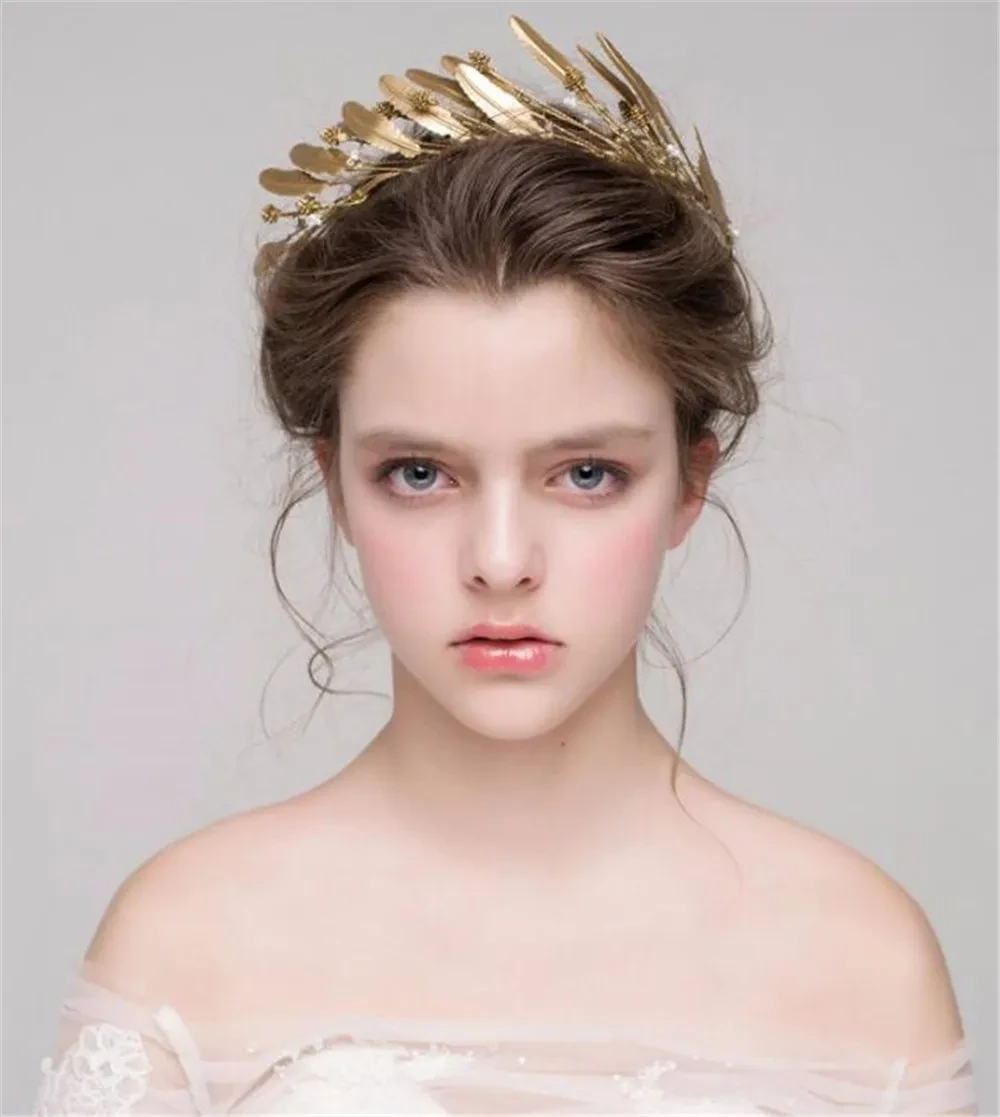 Hair band hair accessories golden leaf forest female