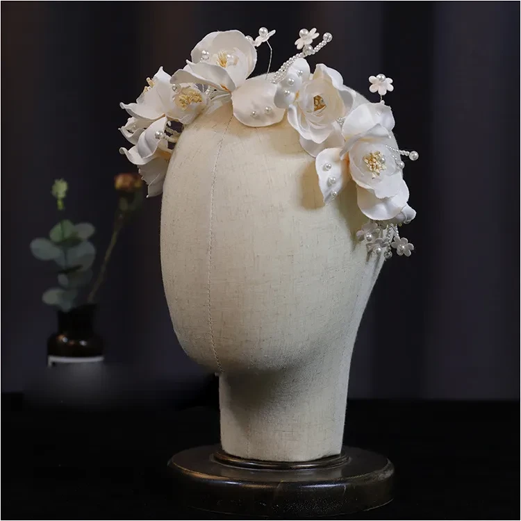 Handmade Beaded Petal Hair Band For The Bride