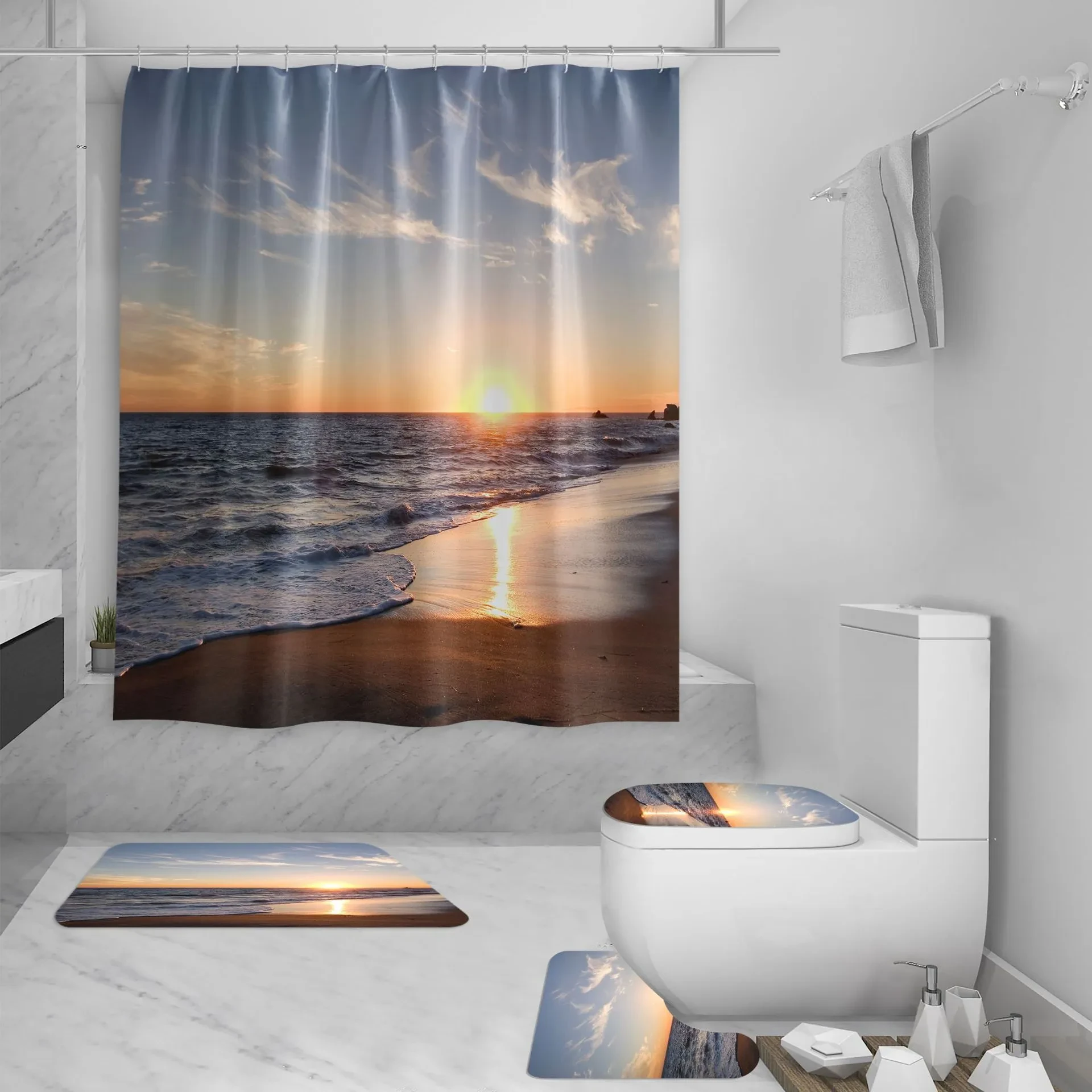 Beach Themed Shower Curtain