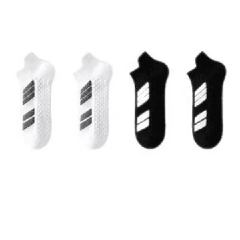 Men's Sports Shock Absorption Anti-skid Anti-sweat Deodorant Socks For Running Black And White