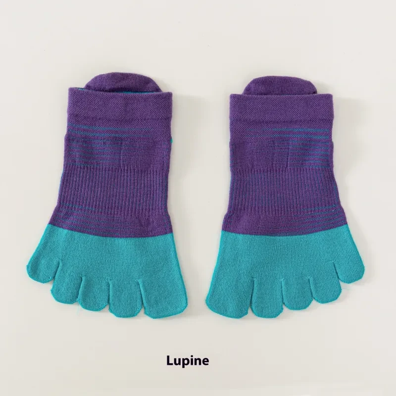 Professional Running Sports Yoga 200N Breathable Quick-drying Short Tube Toe Socks Blue And Purple