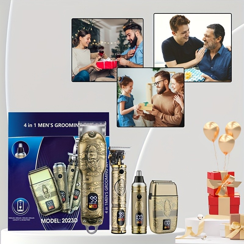 Hair Clippers For Man, T-Blade Trimmer, Nose Hair Trimmer, Hair Shaver Set, Clippers For Men Professional, Clippers For Hair Cutting, Electric Razor For Men, LCD Display (Broaue)