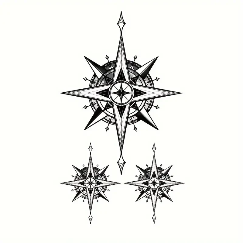 Simple Nautical Compass Tattoo