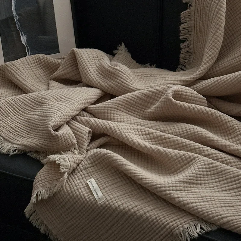 Household Fashion Tassel Simple Cloth Blanket