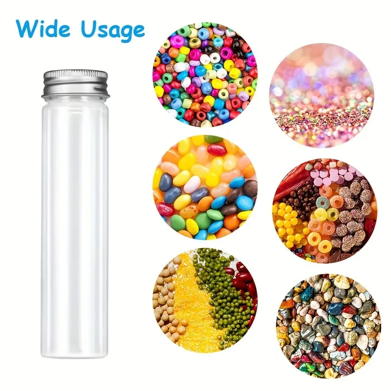 20pcs 3.8oz Clear Plastic Test Tubes with Screw Caps