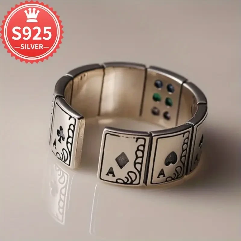 925 Low Allergy Retro Fashion Poker Ring: A Unique Blend of Style and Comfort