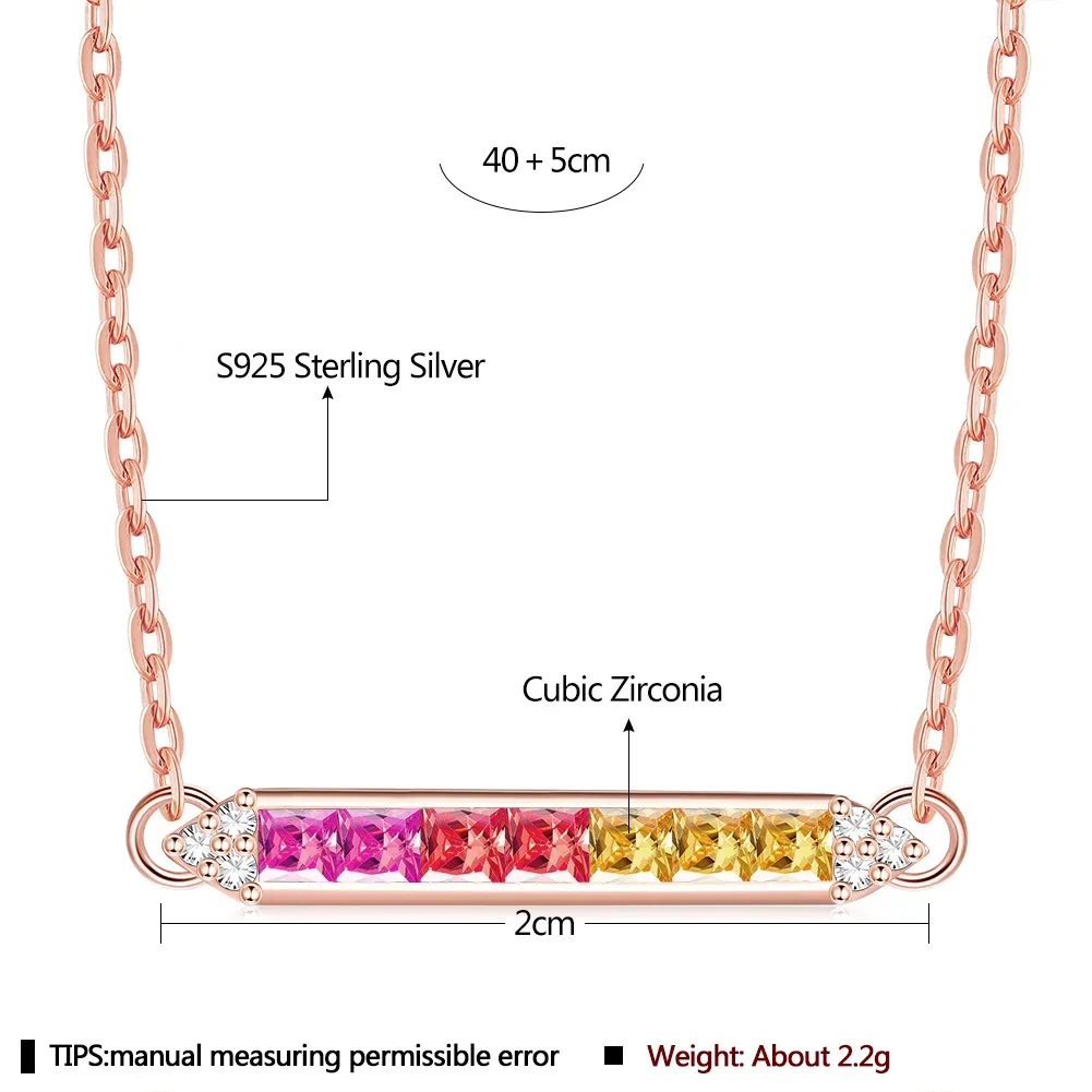Colorful Zircon Necklace Fashion Rainbow Necklace