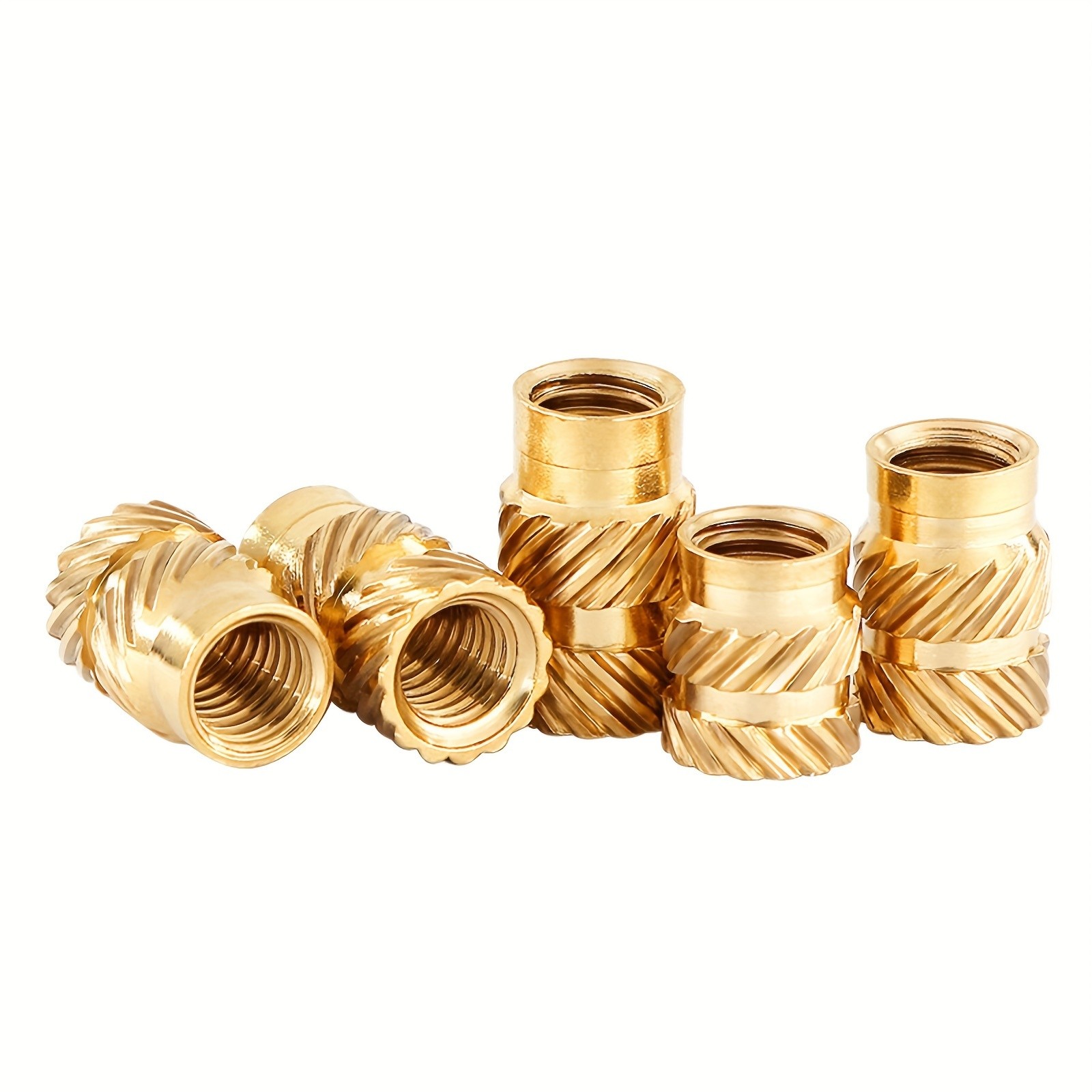 300pcs Brass Threaded Inserts for 3D Printer Parts Heat Set Screw Inserts, Knurled Thread Embedment Nuts, Multisize Assortment Kit for Plastic Cylinder Shapes, Uncharged - Without Battery