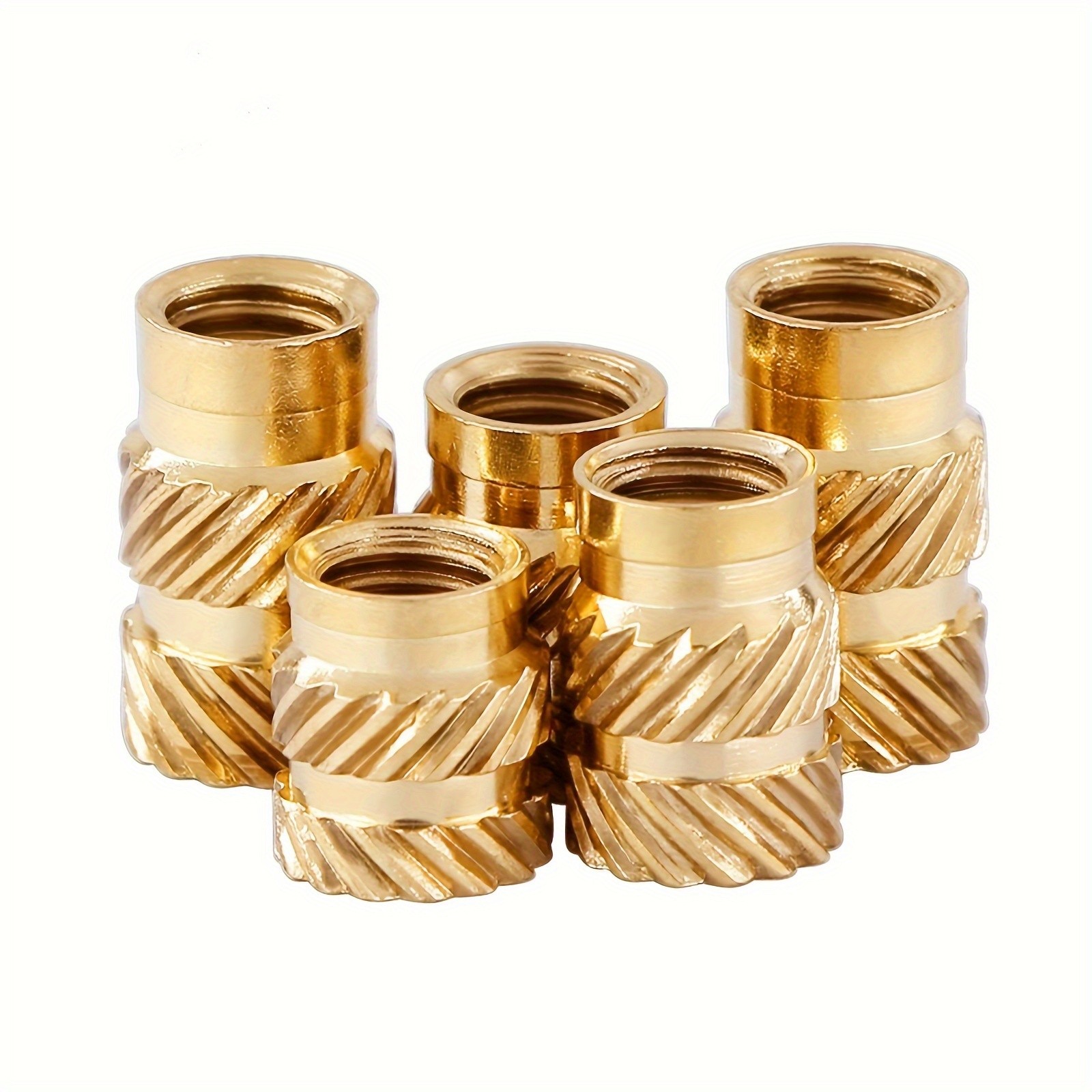 300pcs Brass Threaded Inserts for 3D Printer Parts Heat Set Screw Inserts, Knurled Thread Embedment Nuts, Multisize Assortment Kit for Plastic Cylinder Shapes, Uncharged - Without Battery