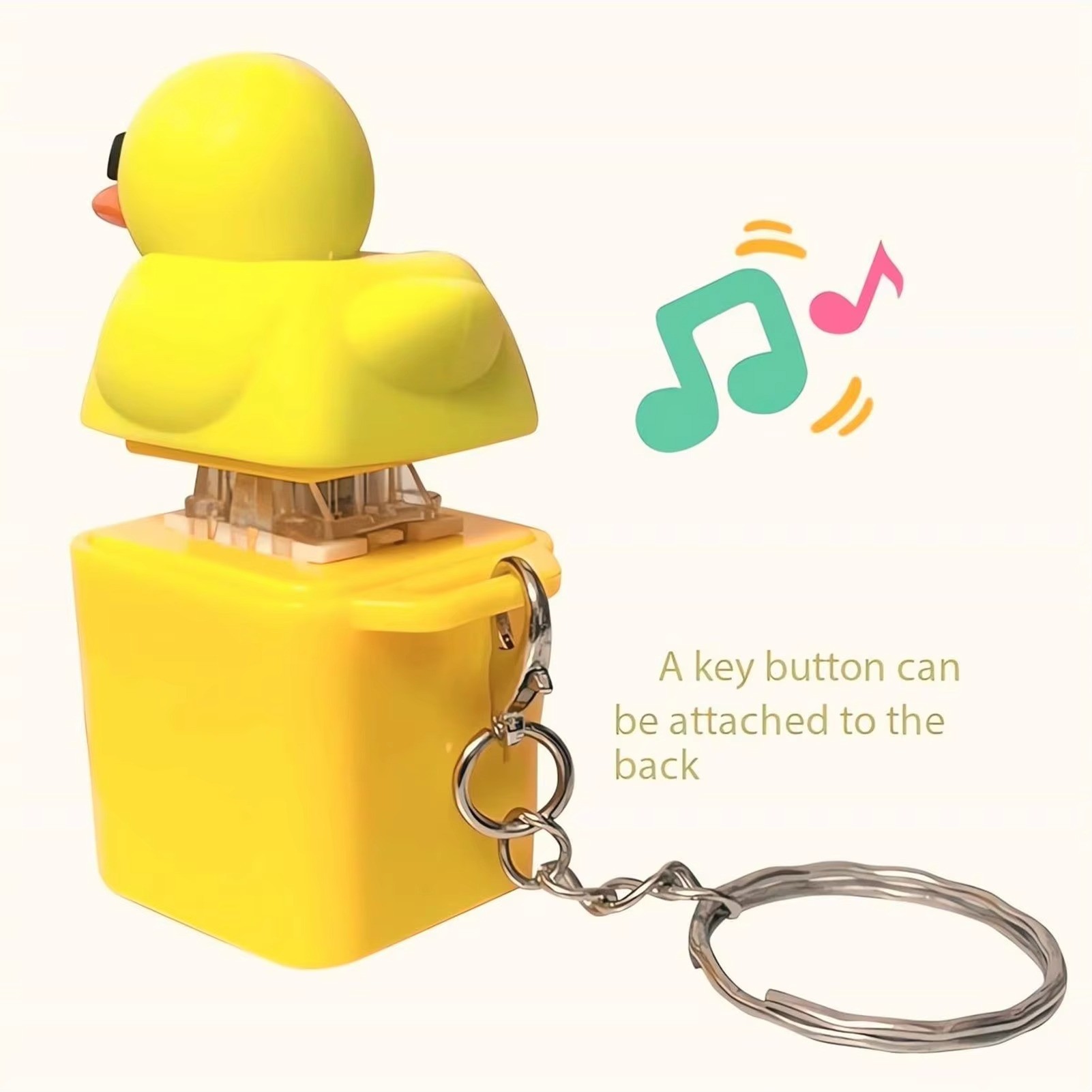 Duck Quacking Fidget Toy - Rechargeable Quacking Duck Keychain, Quacking Duck Stress Reliever with Colorful Lights, Fun & Portable Anxiety Relief Toy (Quacking Duck)