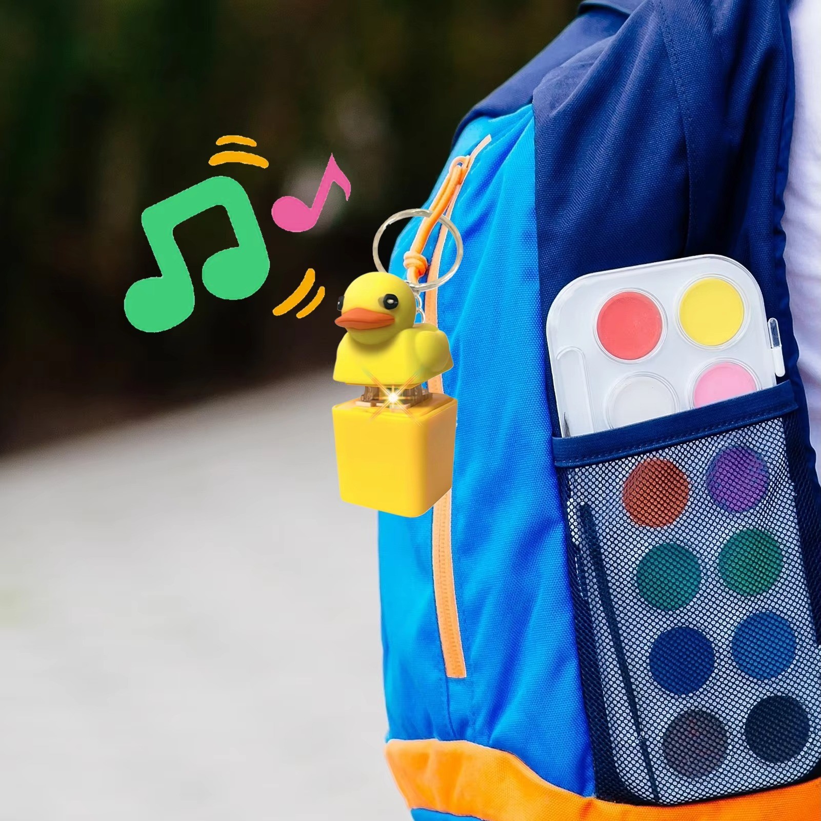 Duck Quacking Fidget Toy - Rechargeable Quacking Duck Keychain, Quacking Duck Stress Reliever with Colorful Lights, Fun & Portable Anxiety Relief Toy (Quacking Duck)