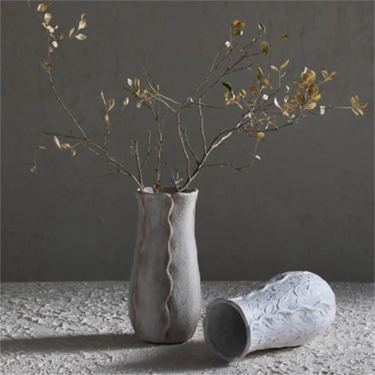 Antique Wabi-sabi Style Ceramic Vase Dried Flowers New Year Flowers Home