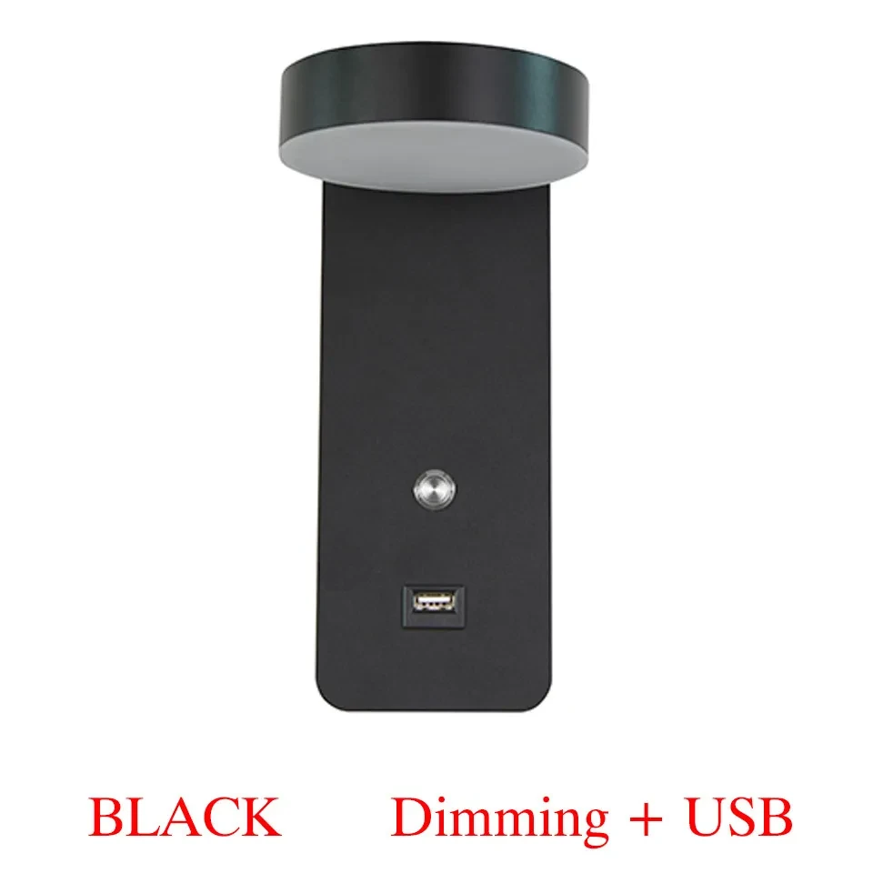 Led Wall Lamp Bedroom Bedside Lamp Wall Lamp Rotating Stepless Dimming Lamp Modern Minimalist Wall Lamp Background Wall Decoration