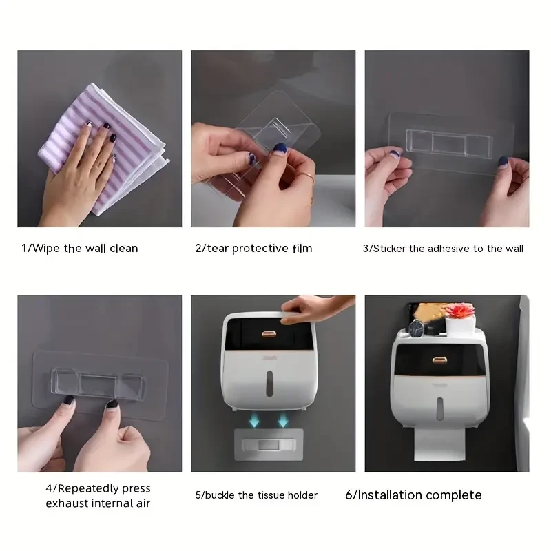 Bathroom Tissue Storage Box - Large Capacity Wall-Mounted Waterproof Toilet Roll Holder