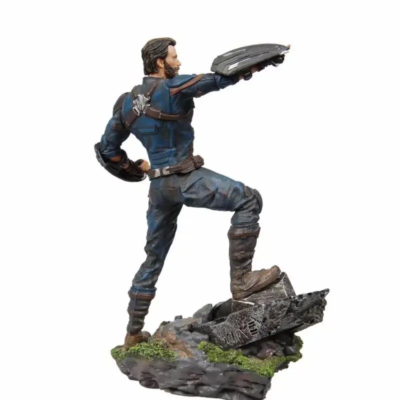 21cm Marvel Avengers Anime Captain America Steve Rogers Black Figurine