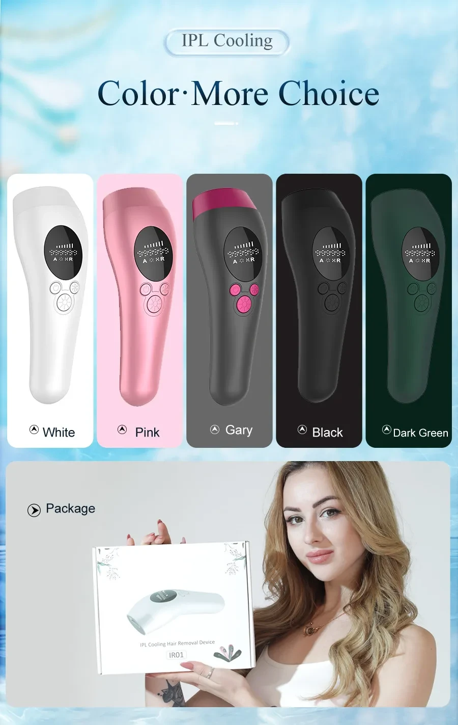 IPL Freezing Point Strong Pulse Hair Removal Device Painless Lady Shaver