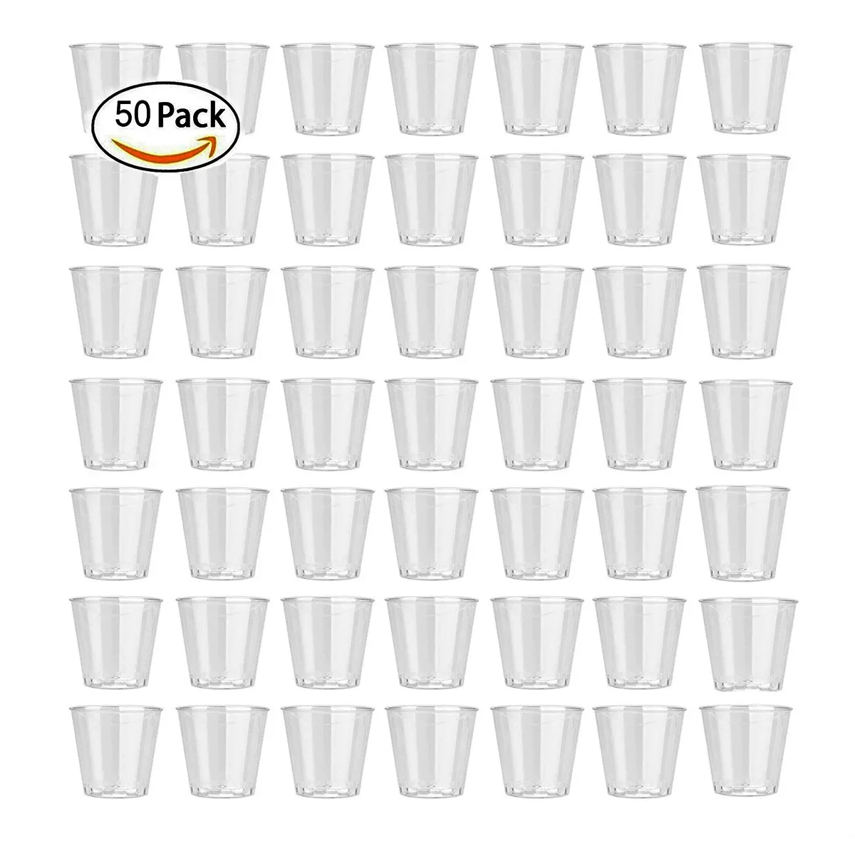 50 Pcs Clear Plastic Disposable Cups