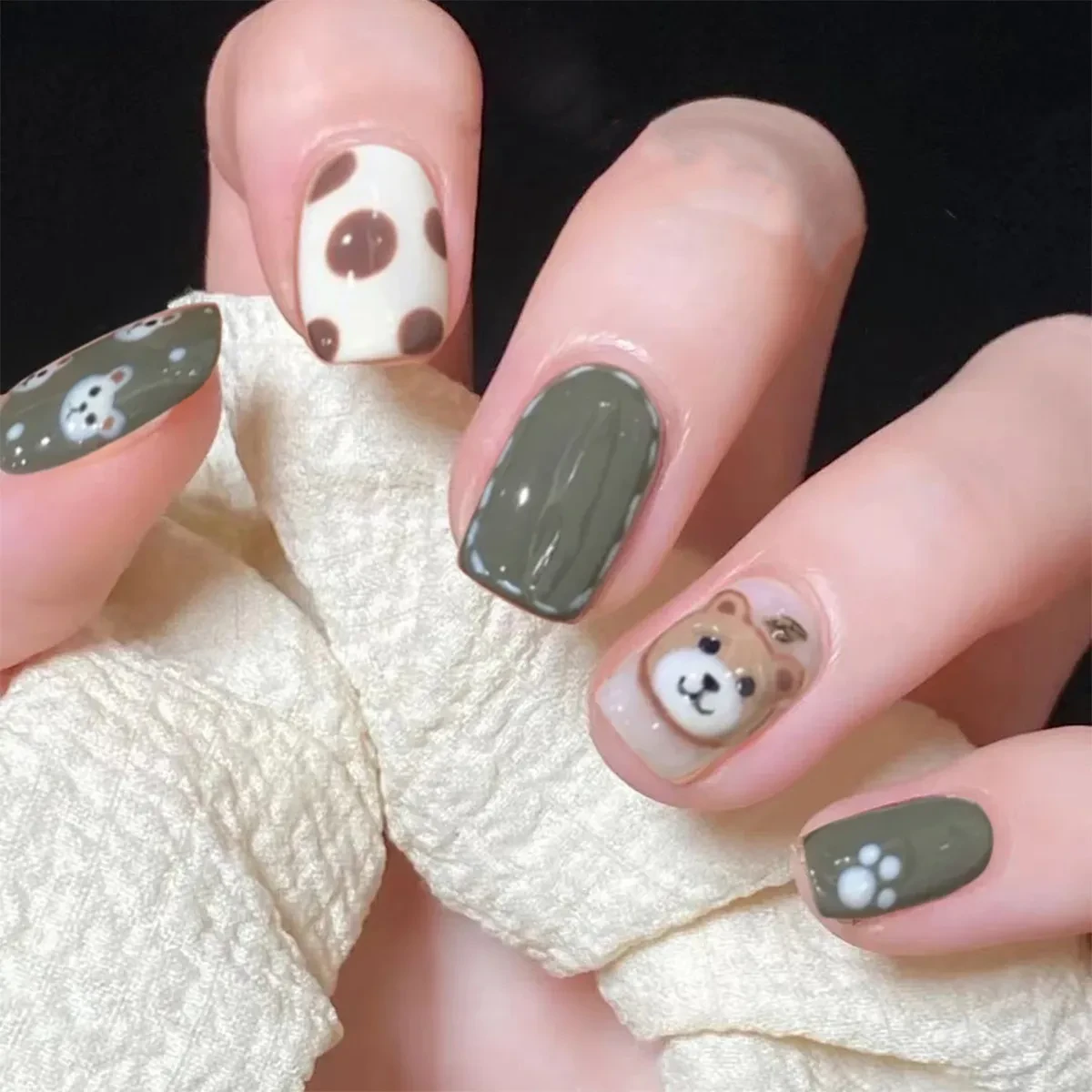 Neon green coffin nails