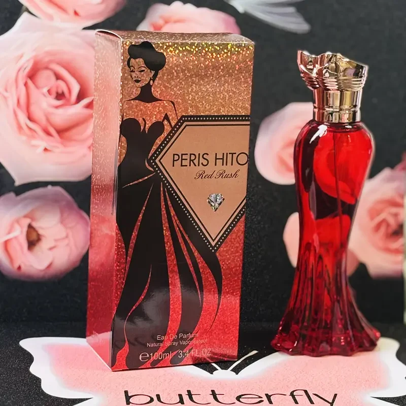 Just Me Women's Eau de Parfum - Floral & Fruity Scent, 1.7 FL.OZ Luxury Red Perfume with Gemstone-Accented Bottle, Mother's Day Gift & Date Night Essential, Sophisticated Design, Elegant Packaging, Gemstone Bottle Accent, Sparkling Design Elements, Specia