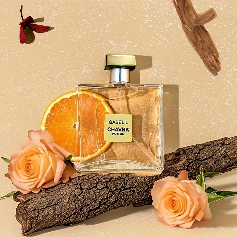 100ml Women's Eau de Toilette - Romantic Woody Floral Fragrance with Fresh Natural Scent, 5-15% Perfume Concentration, Elegant Glass Bottle with Golden Cap & Orange Slice Design, Perfect for Birthdays, Valentine's Day, Mother's Day Gifts, Date Night, Chic